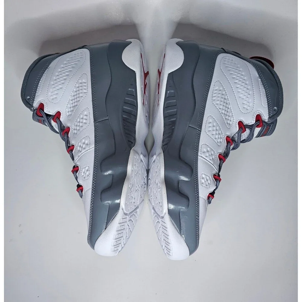 Nike Air Jordan 9 Retro Fire Red Shoes White Sneakers Men's 10 CT8019-162 11.5W